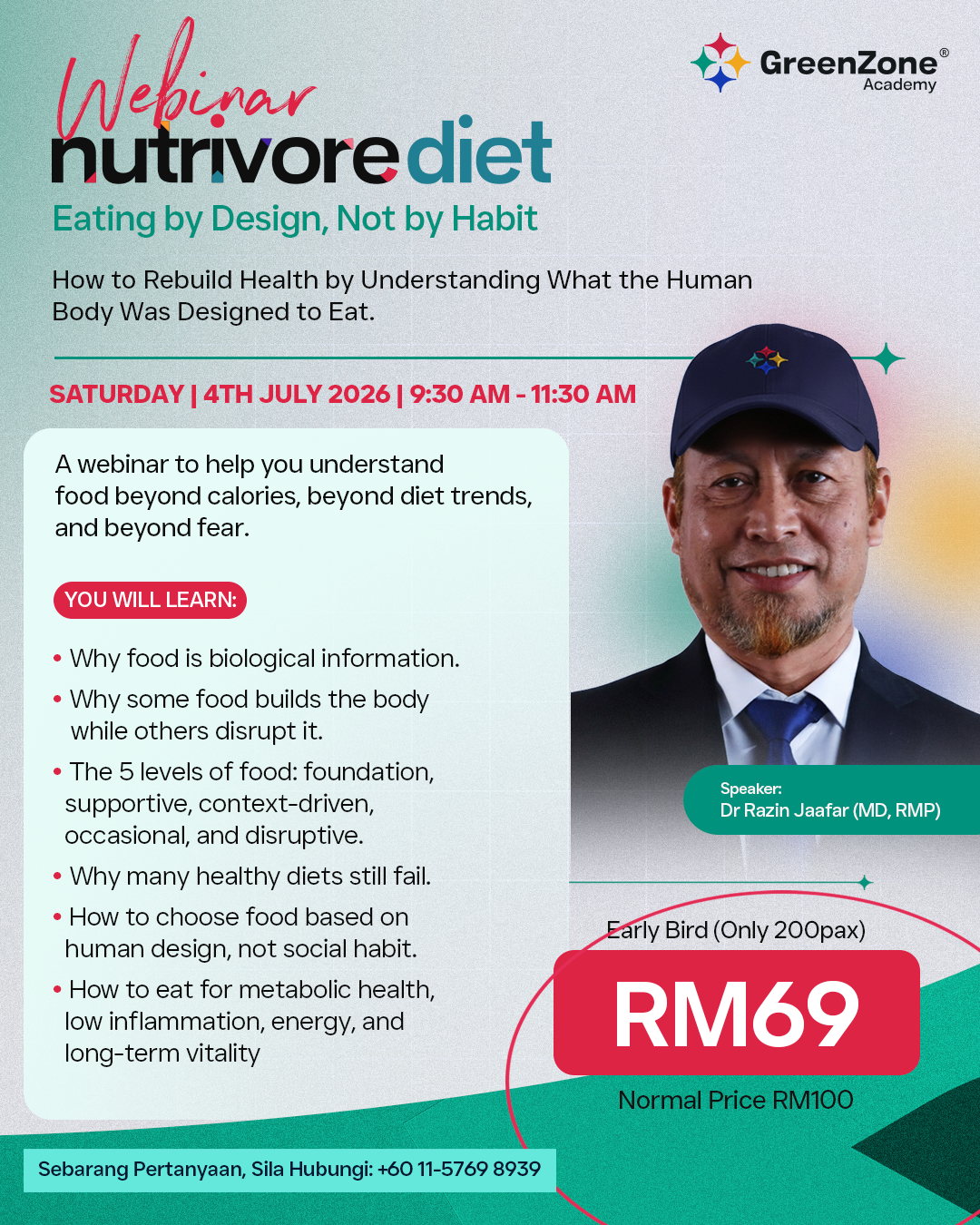 NUTRIVORE DIET: Eating by Design, Not by Habit | Webinar by Dr Razin Jaafar